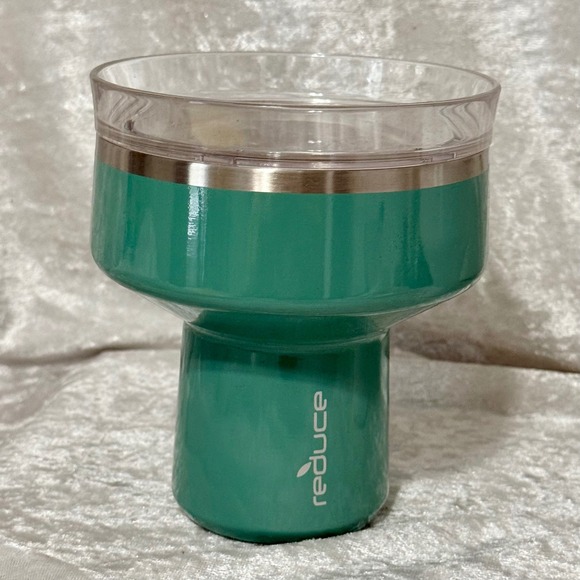 Reduce Insulated Tumblers White & Teal Set Cocktail Glasses Cocktail Shaker - Picture 2 of 10